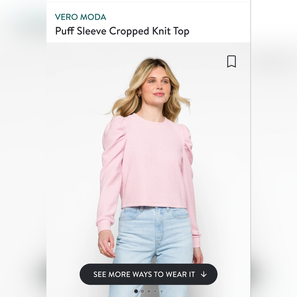 Vero Moda Puff sleeve Cropped Knit Top